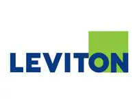 A blue and green logo for leviton.