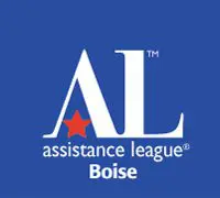 A blue logo with the letters assistance league boise