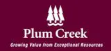 A logo of plum creek resort