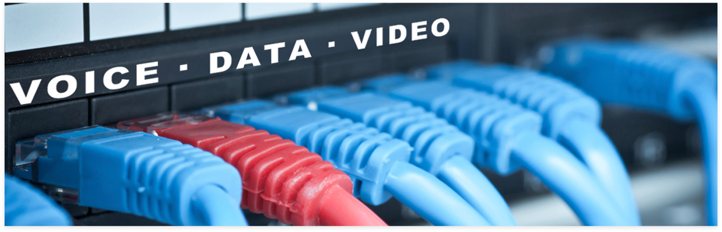 A close up of the data video logo on some wires.