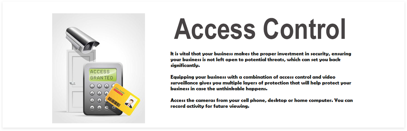 A picture of the business card for access camera.