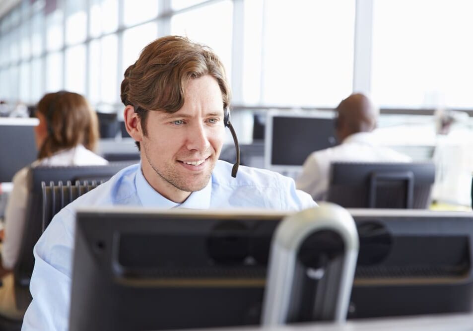 Male,Call,Centre,Worker,,Looking,At,Screen,,Close-up Male,Call,Centre,Worker,,Looking,At,Screen,,Close-up
